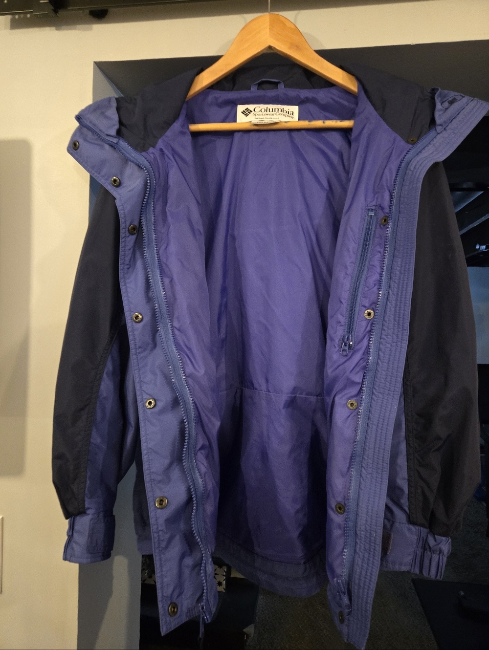 Columbia Two-Tone Blue Waterproof Jacket Size M/L - Picture 3 of 4